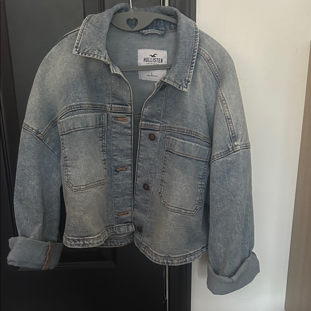 Hollister Women’s Cropped Jean Jacket - Light Blue
